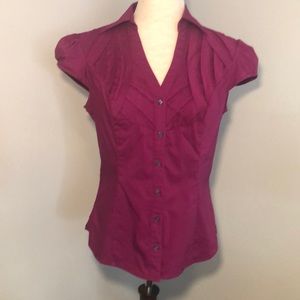 Patterned Cap Sleeve Blouse